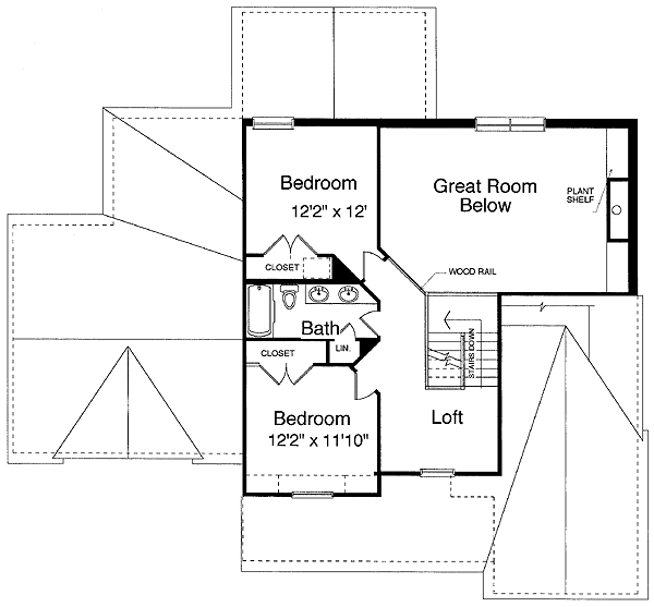 Plan 3935ST: Color and Dimension - Floor Plan - 2nd Floor - Country, Traditional