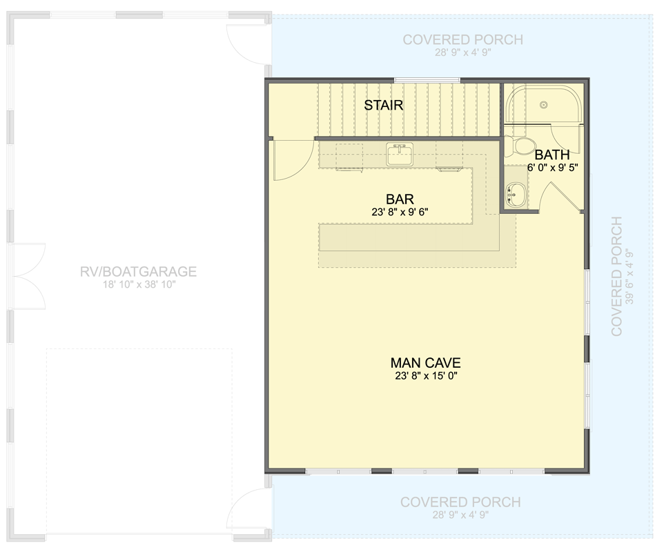 Plan 61772UT: Versatile RV Garage Plan Featuring 717 Square Foot Living Space - Floor Plan - 2nd Level - Traditional