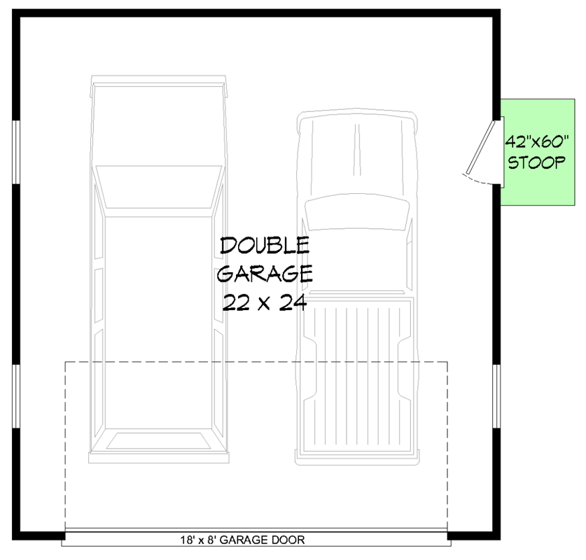 Plan 680701VR: Two-Car Detached Garage House Plan with Classic Board-and-Batten Siding - Floor Plan - Image #6 - Country, Traditional