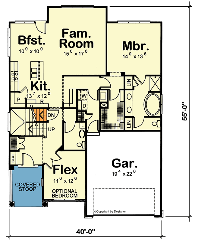 Plan 42782DB: Modern Farmhouse House Plan with 3-4 Bedrooms and Two-Story Great Room - Floor Plan - Image #7 - Country, Farmhouse, Modern Farmhouse, New American