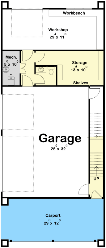 Plan 623675DJ: Modern Scandinavian Carriage House Plan with Two Bedrooms and Workshop - Floor Plan - Image #19 - Carriage, Modern, Scandinavian