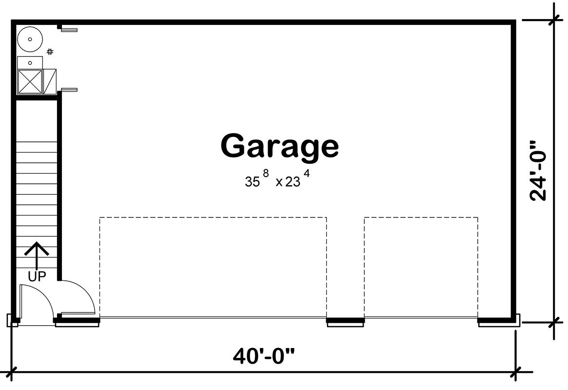 Plan 42786DB: Country Farmhouse Carriage Plan with Three-Car Parking - Floor Plan - Image #6 - Carriage, Country, Farmhouse