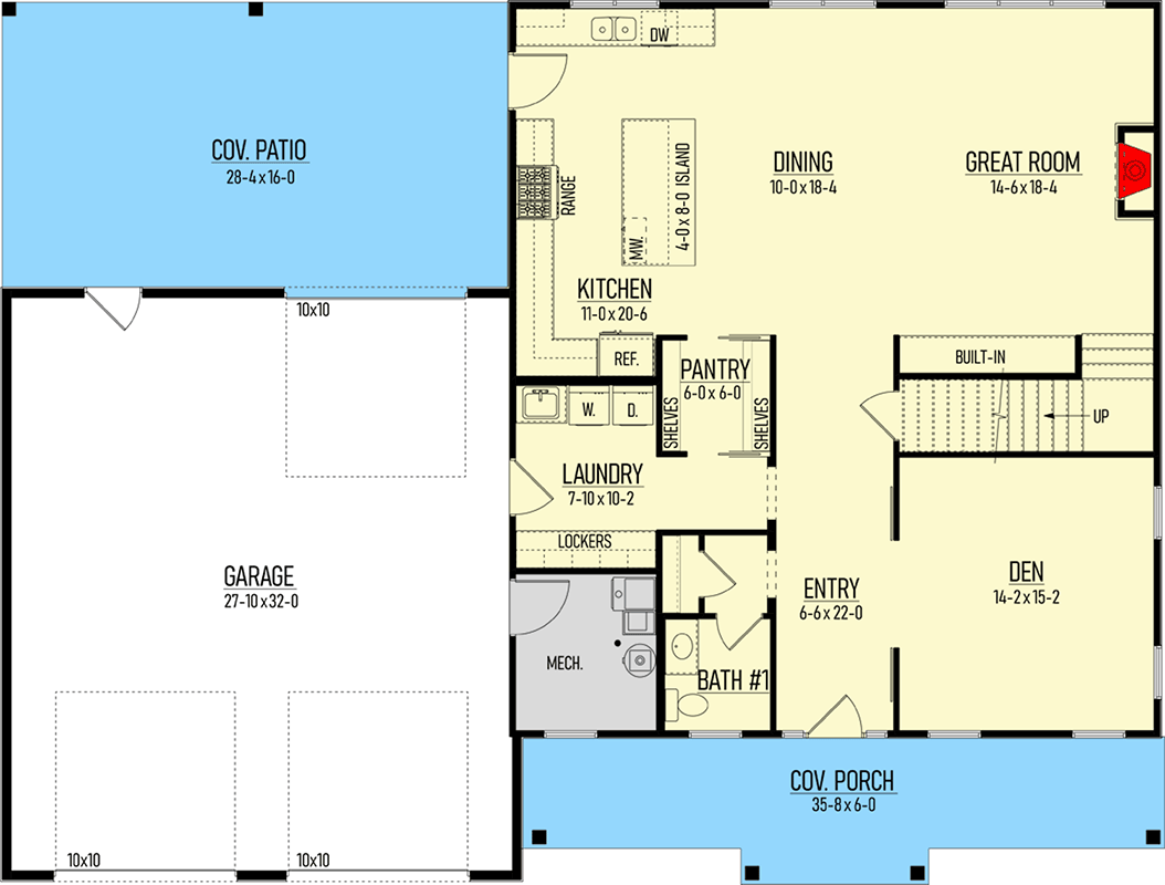 Plan 310008GLH: Modern Farmhouse House Plan with 4 Bedrooms and Attached Garage - Floor Plan - Image #5 - Country, Farmhouse, Modern Farmhouse, New American