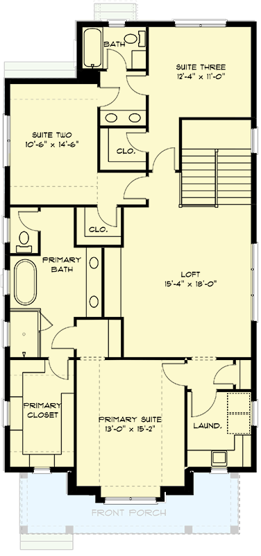 Plan 93237EL: Modern European Tudor House Plan with 4 Bedrooms and 2,921 Square Feet - Floor Plan - Image #5 - European, Modern, Tudor