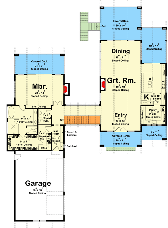 Plan 623679DJ: Modern Mountain House Plan with 3-Car Garage and Courtyard Living - Floor Plan - Image #23 - Contemporary, Modern, Mountain
