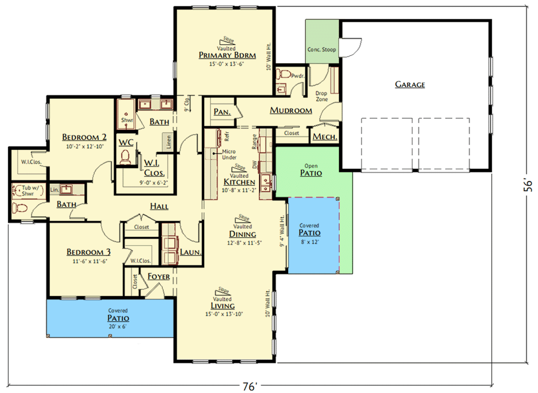Plan 180031VNW: Contemporary Single Level House Plan with Three Bedrooms and Two-Car Garage - Floor Plan - Image #11 - Contemporary, Modern