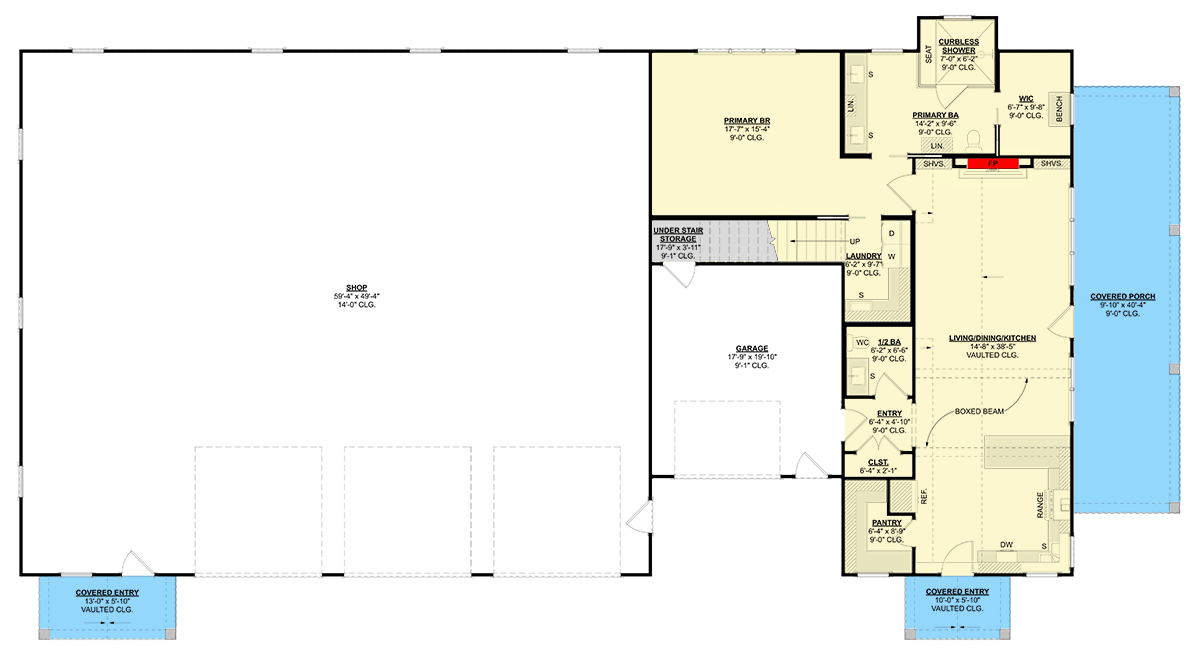 Plan 871901JEN: Barndominium House Plan with Massive 3,000 Square Foot Attached Workshop - Floor Plan - Image #20 - Barndominium, New American