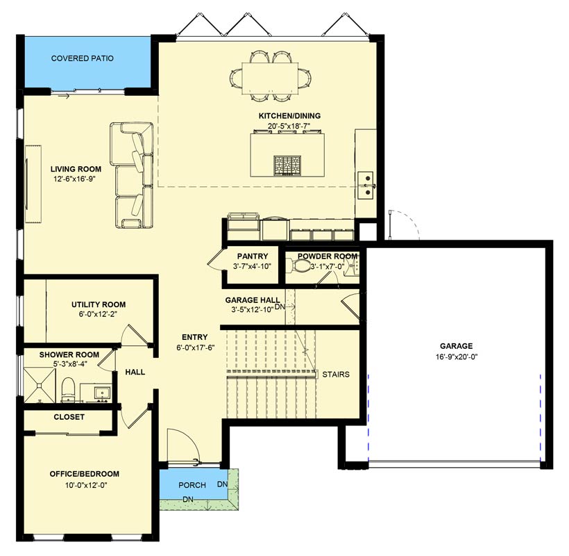 Plan 590002BCA: Contemporary Modern House Plan with 4 Bedrooms and Attached Garage - Floor Plan - Image #7 - Contemporary, Modern