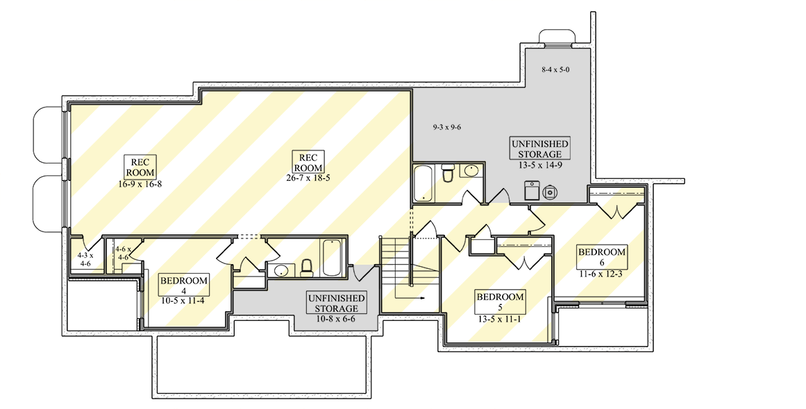 Plan 95395RW: Modern Farmhouse Ranch House Plan with 3 Bedrooms and 3-Car Garage - Floor Plan - Optionally Finished Lower Level - Farmhouse, Modern Farmhouse, Ranch