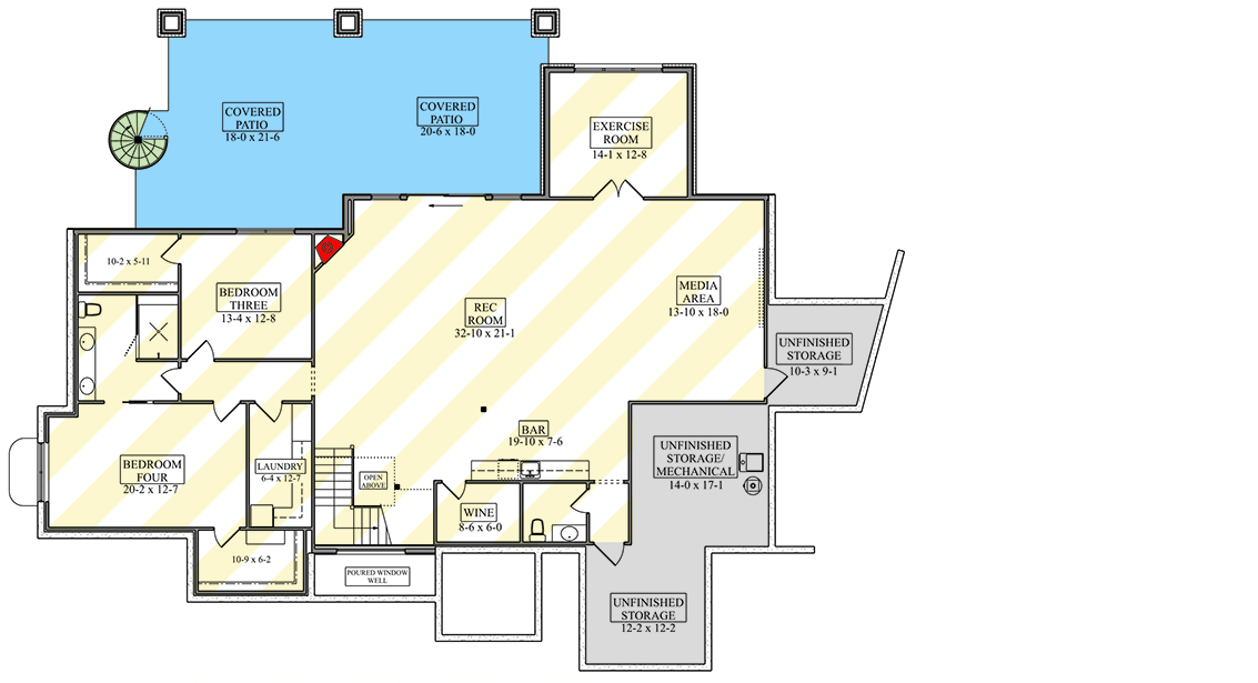 Plan 95401RW: Contemporary Mountain House Plan with 3,141 Square Feet and RV Garage - Floor Plan - Image #3 - Contemporary, Mountain, New American, Ranch