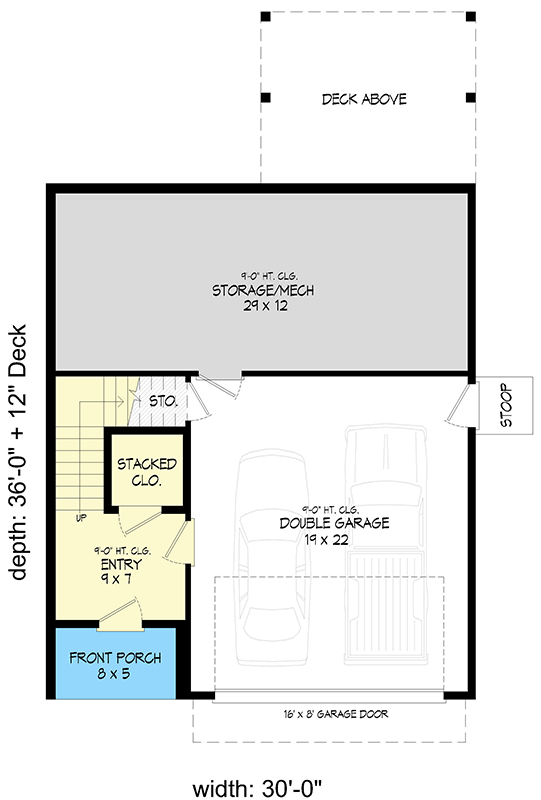 Plan 680712VR: Traditional Four Bedroom House Plan with Drive Under Garage - Floor Plan - Image #3 - Traditional