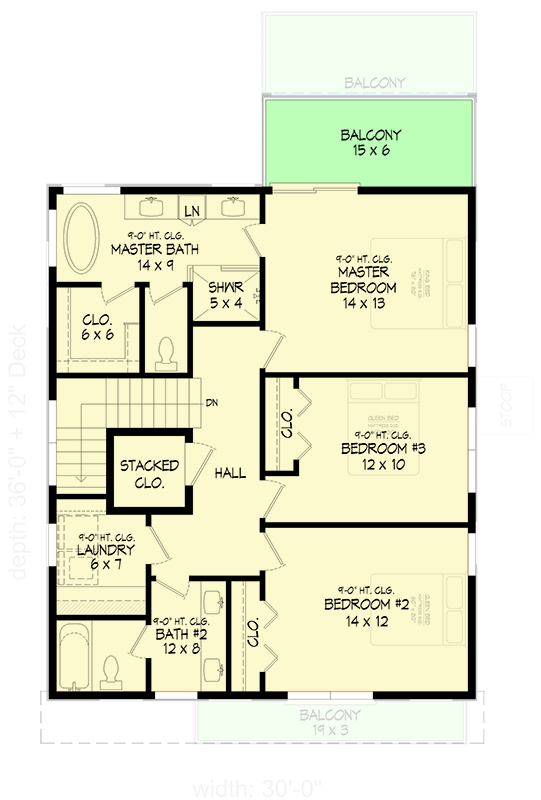 Plan 680712VR: Traditional Four Bedroom House Plan with Drive Under Garage - Floor Plan - Image #5 - Traditional