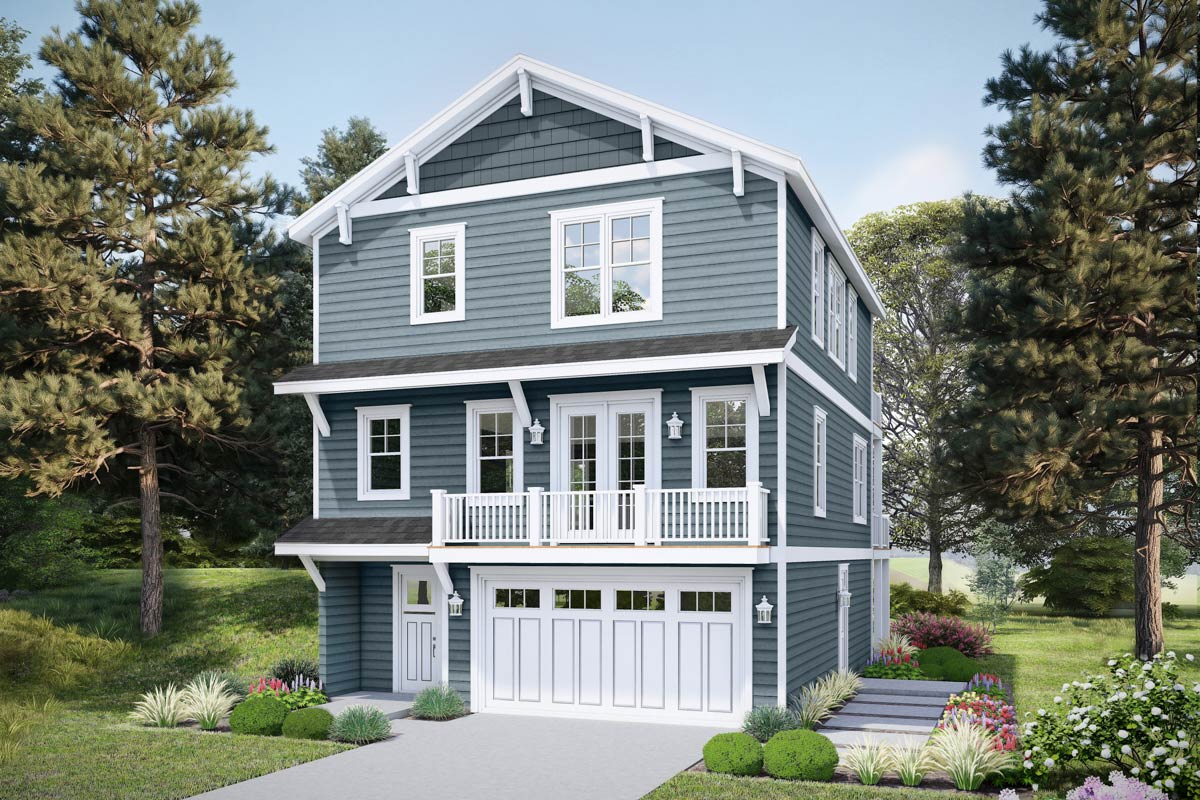 Traditional Program Menu Design Plan 680712VR: Traditional Four Bedroom House Plan with Drive Under Garage