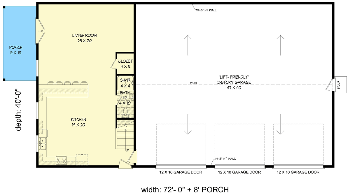 Plan 680715VR: Spacious Barndominium House Plan Featuring a Massive Three-Car RV Garage - Floor Plan - Image #6 - Barndominium