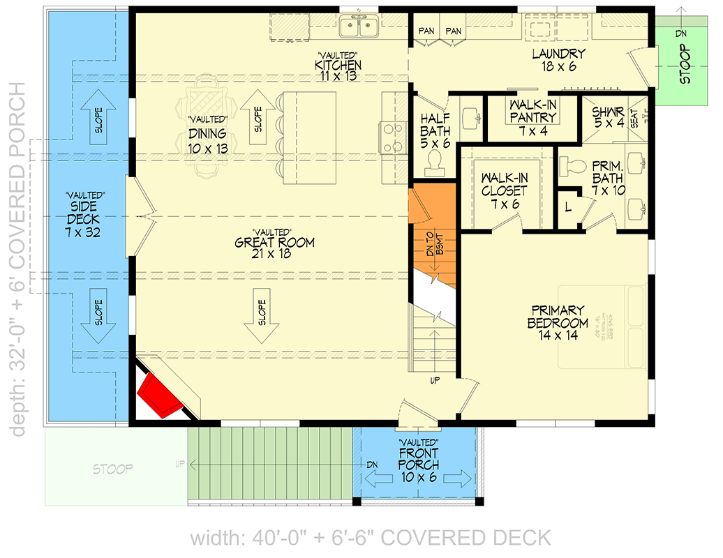 Plan 680722VR: Contemporary Mountain House Plan with Three Bedrooms and Two-Car Garage - Floor Plan - Image #12 - Contemporary, Modern, Mountain