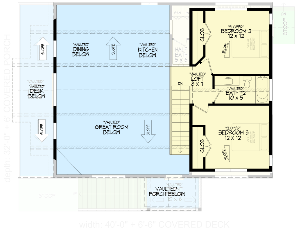Plan 680722VR: Contemporary Mountain House Plan with Three Bedrooms and Two-Car Garage - Floor Plan - Image #13 - Contemporary, Modern, Mountain