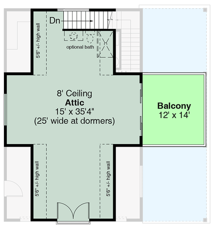 Plan 720202DA: Versatile Farmhouse Detached Garage Plan with Bonus Attic Space - Floor Plan - 2nd Level - Country, Craftsman, Farmhouse, Traditional