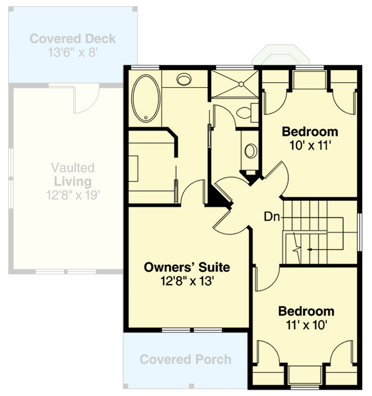 Plan 720203DA: Three Bedroom Farmhouse House Plan with Upstairs Primary Suite - Floor Plan - Image #6 - Country, Craftsman, Farmhouse, Traditional