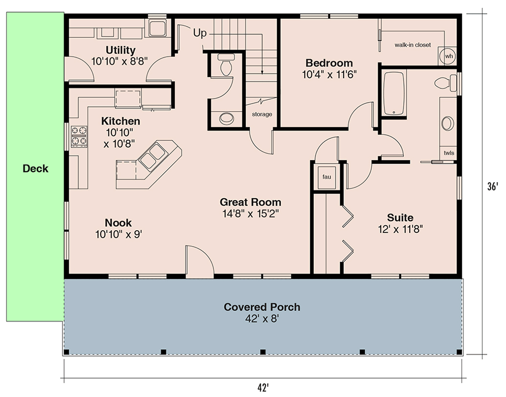 Plan 720204DA: Charming Country House Plan with Three Bedrooms and Detached Garage - Floor Plan - Image #9 - Cabin, Cottage, Country, Modern Farmhouse