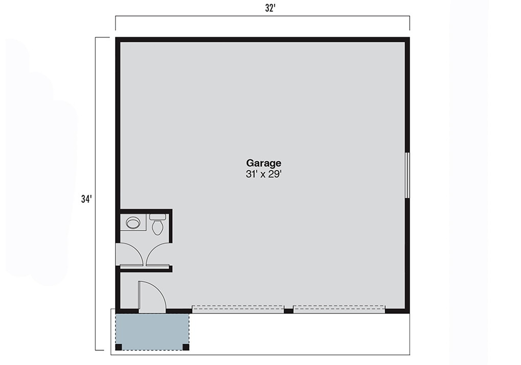 Plan 720204DA: Charming Country House Plan with Three Bedrooms and Detached Garage - Floor Plan - Detached Garage - Cabin, Cottage, Country, Modern Farmhouse