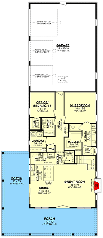 Plan 52062HZ: Modern Farmhouse House Plan with 4-5 Bedrooms and Wraparound Porch - Floor Plan - Image #12 - Barndominium, Country, Farmhouse, Modern Farmhouse