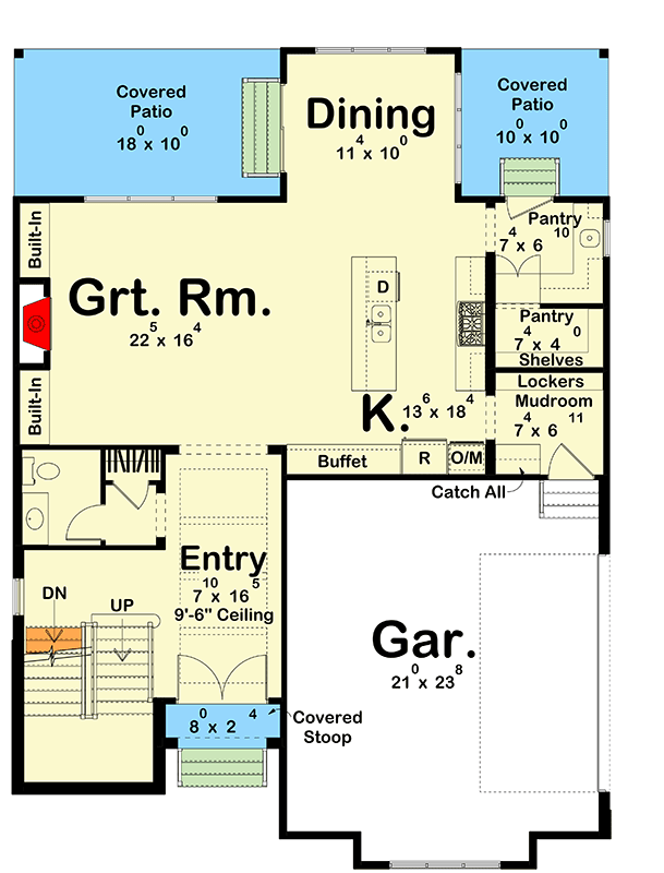 Plan 623683DJ: Modern Cottage House Plan with 4 Bedrooms and Attached Garage - Floor Plan - Image #20 - Cottage, European, Modern