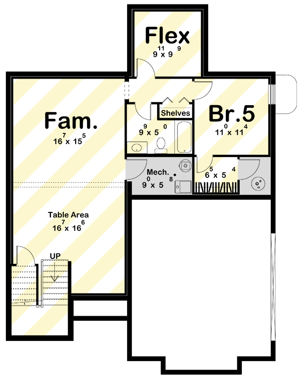 Plan 623683DJ: Modern Cottage House Plan with 4 Bedrooms and Attached Garage - Floor Plan - Optional Lower Level Layout ($ Paid Option) - Cottage, European, Modern