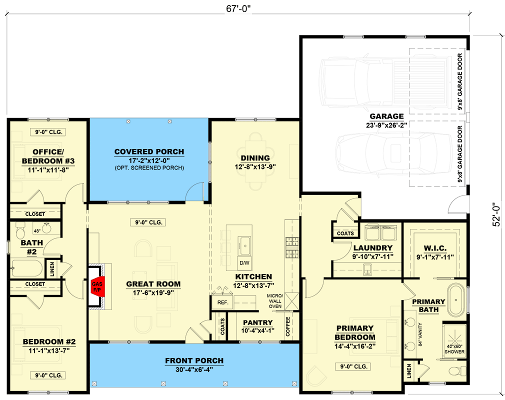 Plan 810068RBT: Modern Farmhouse House Plan with 3 Bedrooms and Split Bedroom Layout - Floor Plan - Image #6 - Country, Farmhouse, Modern Farmhouse, New American