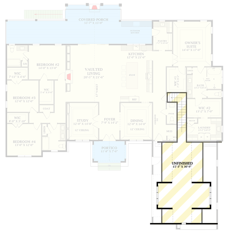 Plan 46543LA: Modern Farmhouse House Plan with 4 Bedrooms and Expansive Outdoor Living - Floor Plan - Optionally Finished Bonus Level - Craftsman, Farmhouse, Modern Farmhouse, Mountain, Transitional