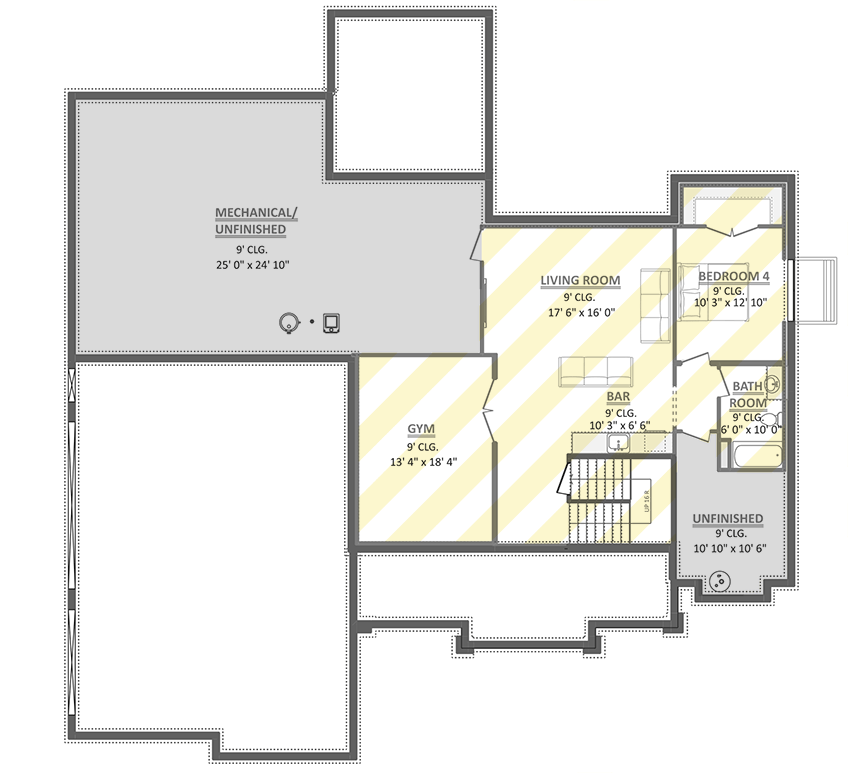 Plan 911084JVD: Modern Farmhouse House Plan with 3 Bedrooms and 3-Car Garage - Floor Plan - Image #13 - Contemporary, Craftsman, Farmhouse, Modern Farmhouse, Ranch