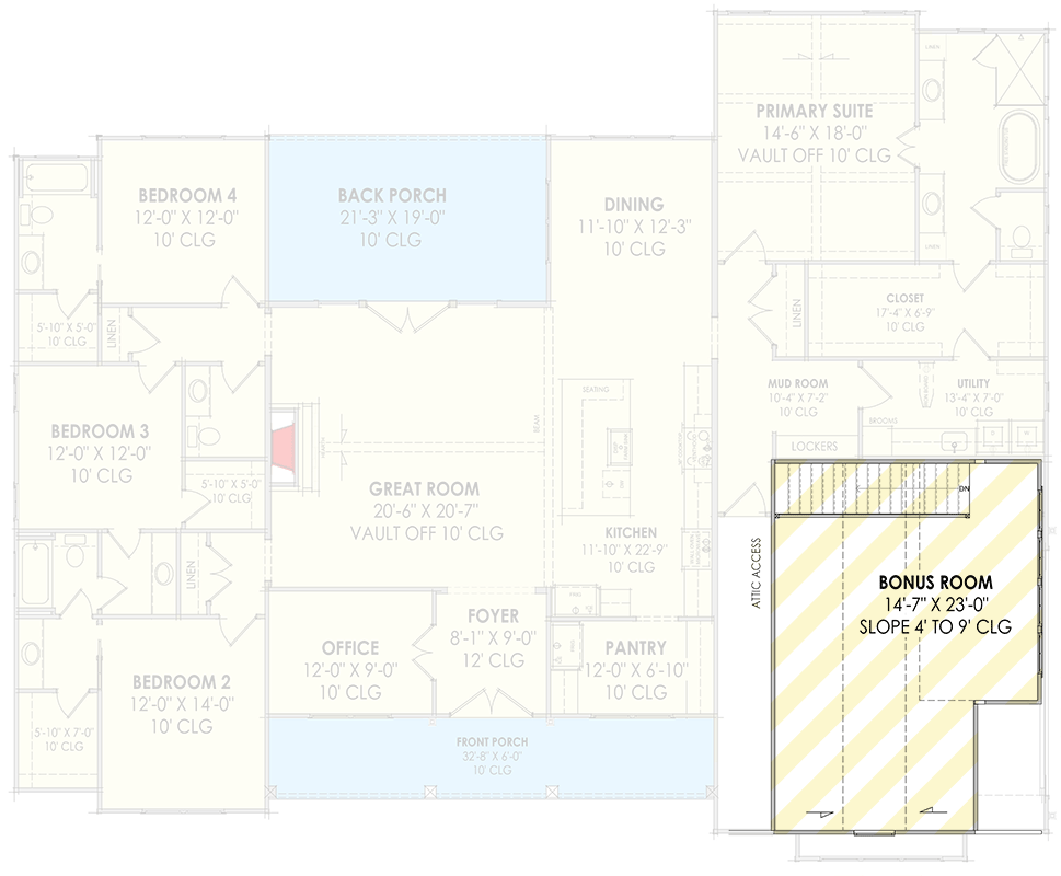 Plan 818227JSS: Modern Farmhouse House Plan with 4 Bedrooms and Split Bedroom Layout - Floor Plan - Image #11 - Country, Craftsman, Farmhouse, Modern Farmhouse