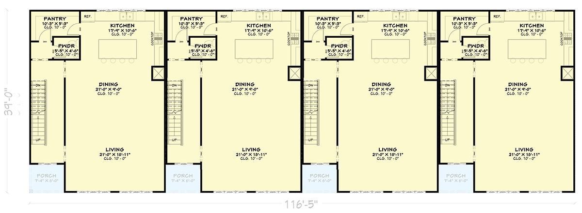 Plan 850059PKE: Modern Quadplex House Plan with Four Spacious Units and Garages - Floor Plan - Image #16 - Modern, Northwest