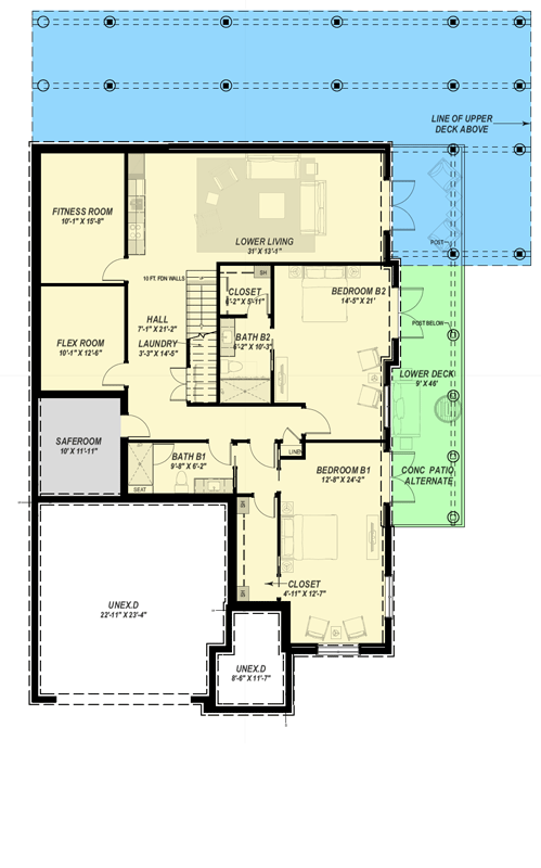 Plan 64579SC: Modern Mountain Farmhouse House Plan with 3 Bedrooms and Vaulted Ceiling - Floor Plan - Walkout Basement - Craftsman, Modern, Modern Farmhouse, Mountain