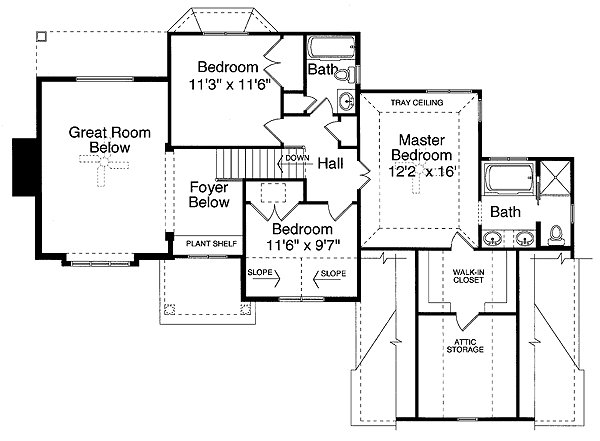 Plan 3957ST: Stone and Siding Exterior - Floor Plan - 2nd Floor - Traditional