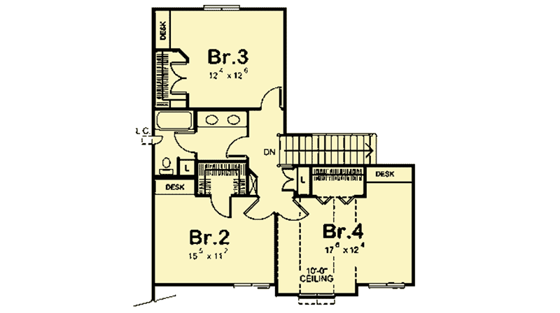 Plan 40399DB: Master Down with Vaulted Great Room - Floor Plan - 2nd Floor - Craftsman, Northwest