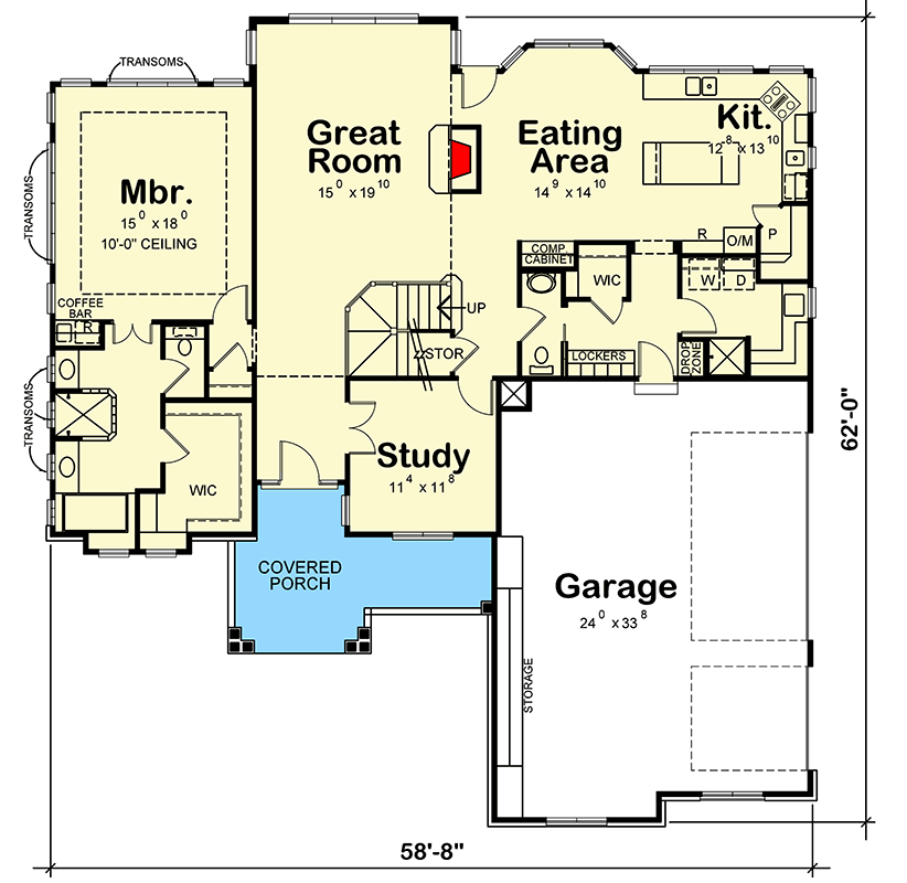 Plan 40410DB: Ideal for the Blended Family - Floor Plan - Main Level - Craftsman, Northwest