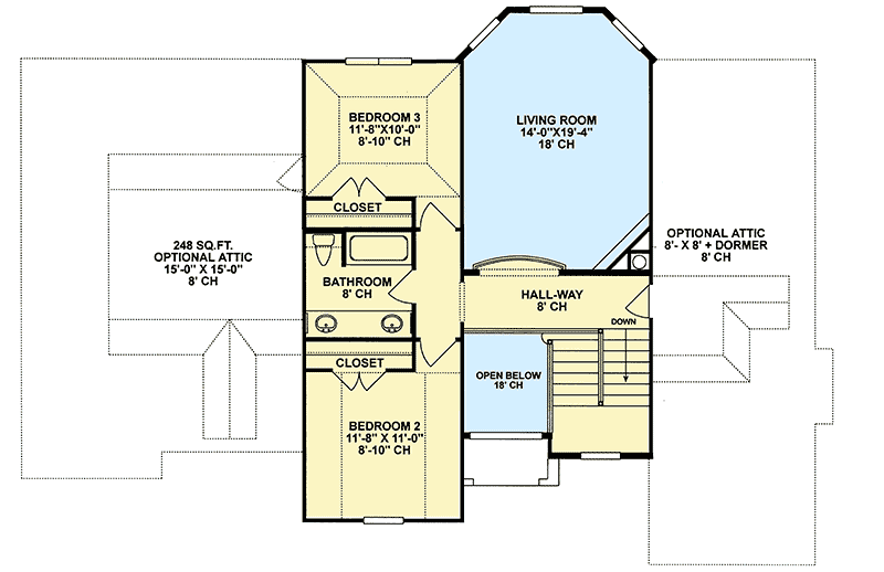 Plan 4059DB: Stately Design With Lots of Glass - Floor Plan - 2nd Floor - European, French Country