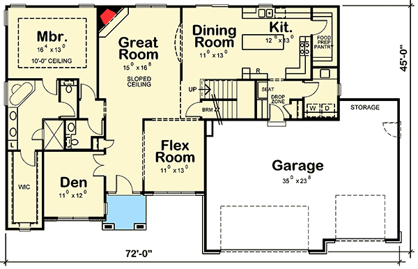 Plan 40711DB: A Touch of Europe - Floor Plan - Main Level - Traditional