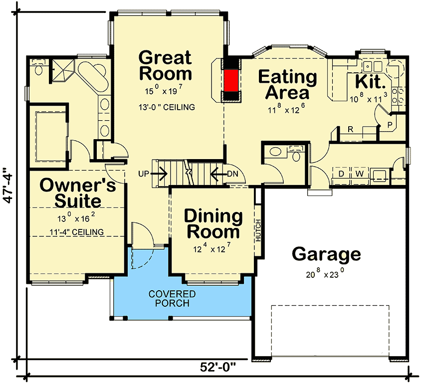 Plan 4086DB: 3-Bed Traditional House Plan with Bright and Inviting Great Room - Floor Plan - Main Level - Country, Traditional