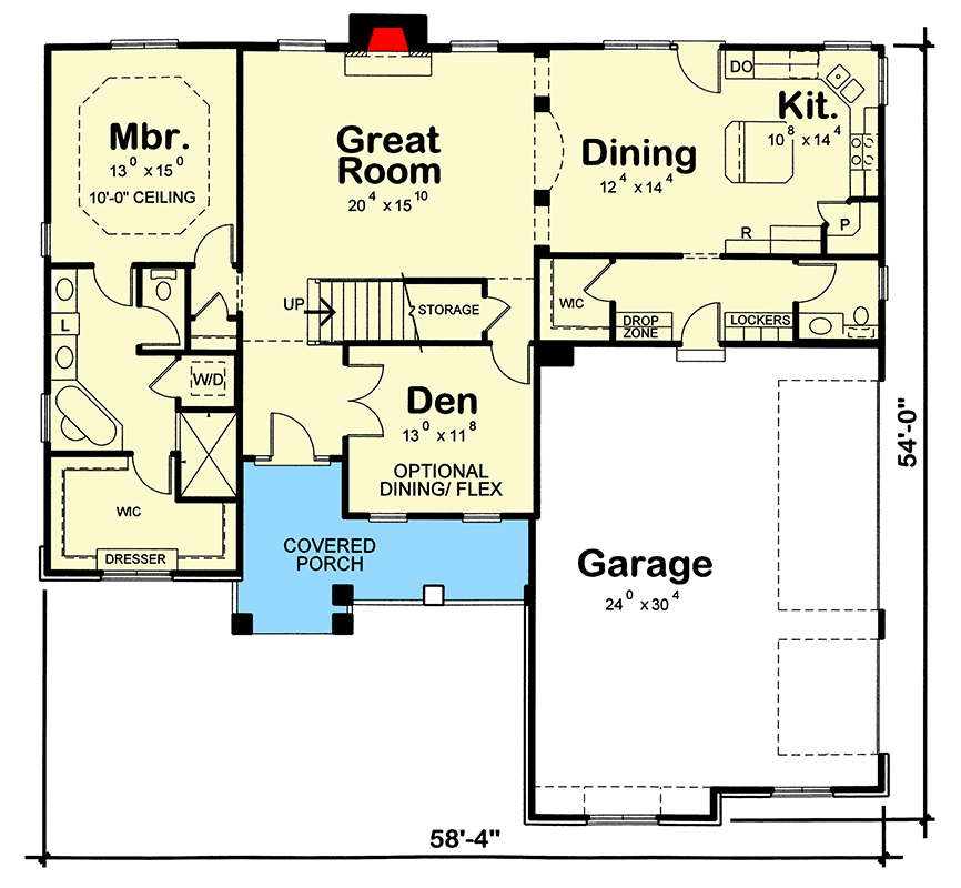 Plan 40891DB: Owner's Choice - Floor Plan - Main Level - European, Traditional