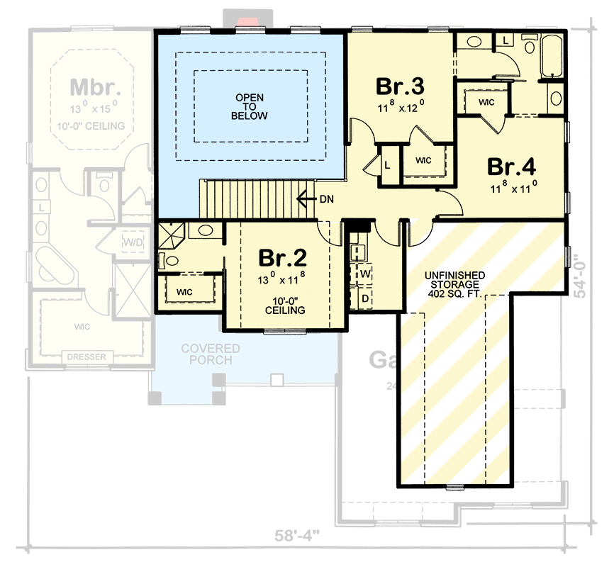 Plan 40891DB: Owner's Choice - Floor Plan - 2nd Floor - European, Traditional