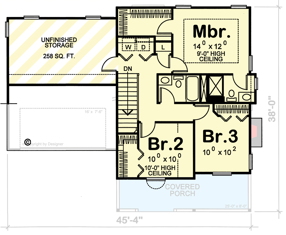 Plan 4172DB: Traditional 3-Bedroom House Plan with 2-Car Garage and Bonus Room - Floor Plan - 2nd Floor - Country, Traditional