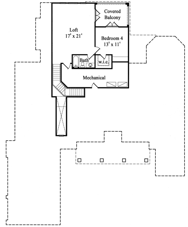 Plan 4259MJ: French Country Cottage - Floor Plan - 2nd Floor - European
