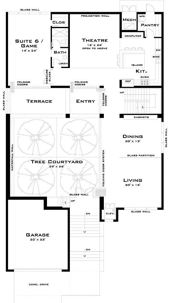 Modern Beach Home with Tree Courtyard - 44064TD ...