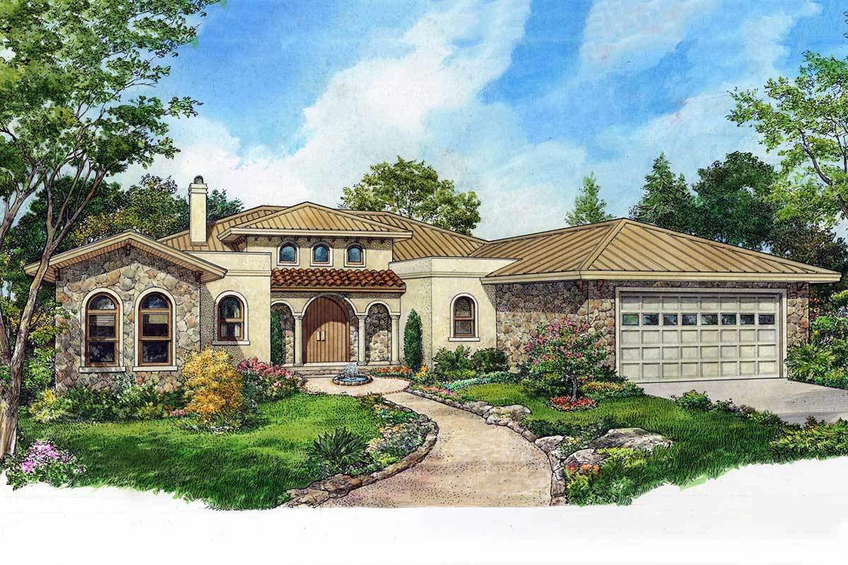 European House Plan with Wine Room - 46066HC | Architectural Designs ...