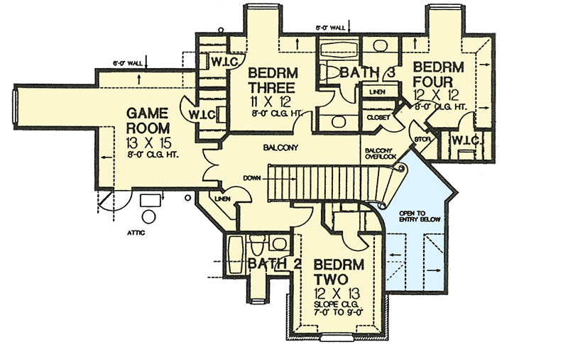 Plan 48239FM: A Touch of Class - Floor Plan - 2nd Floor - European, French Country