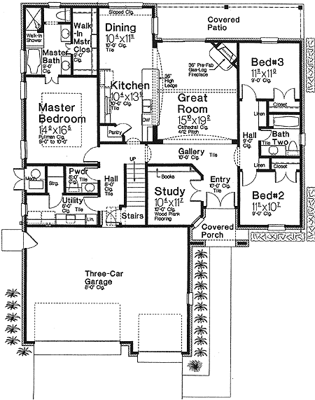 Plan 48295FM: French Country Cottage with Bonus Room - Floor Plan - Main Level - European, French Country