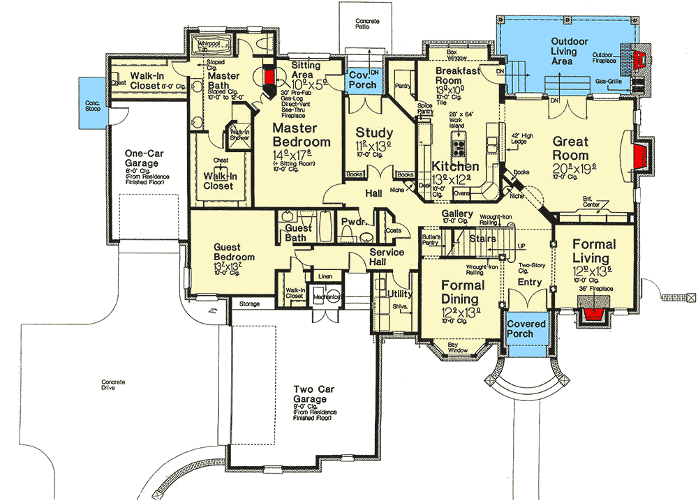 Plan 48300FM: Exquisitely Beautiful European House Plan - Floor Plan - Main Level - European, French Country