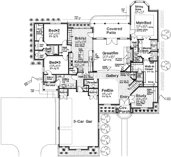 Plan 48314FM: Master Sitting Area - Floor Plan - Main Level - European, French Country