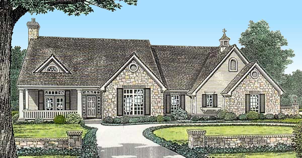 Plan 48465FM: Country House Plan with Front and Back Porches